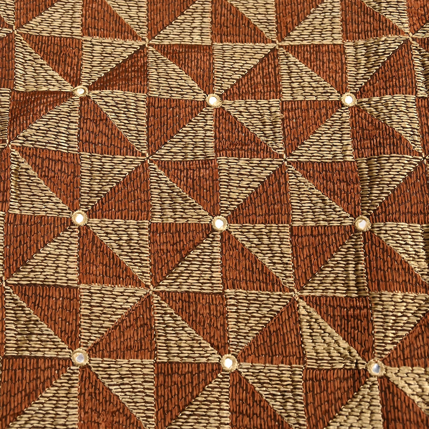 Indian Vintage Brown Heavy Dupatta Long Stole Chanderi Hand Embroidered Bagh Phulkari Stole Scarves Golden lace
