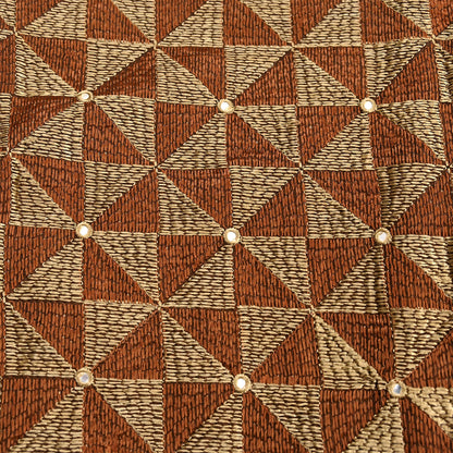 Indian Vintage Brown Heavy Dupatta Long Stole Chanderi Hand Embroidered Bagh Phulkari Stole Scarves Golden lace