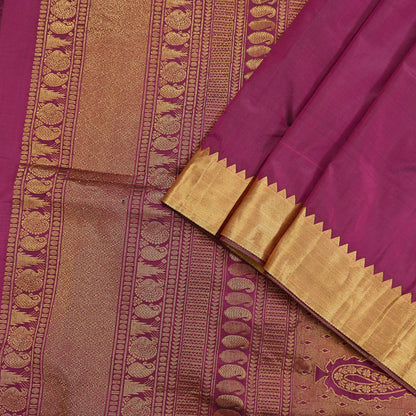 Vintage Heavy Sari Purple Hand Woven Kanjivaram Artificial Silk Sarees Zari 5Yd Floral Craft Fabric Dress making Crafting Quilting