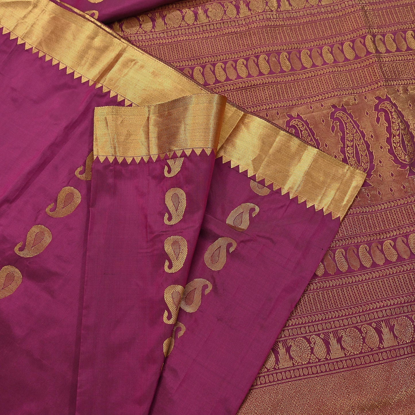 Vintage Heavy Sari Purple Hand Woven Kanjivaram Artificial Silk Sarees Zari 5Yd Floral Craft Fabric Dress making Crafting Quilting