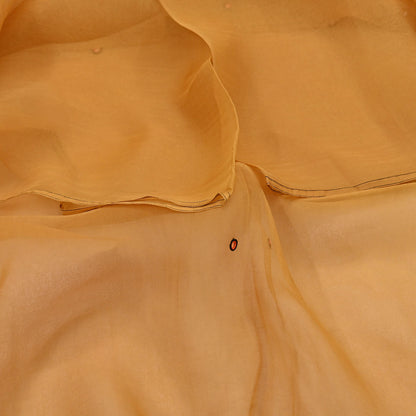 Indian Vintage Dupatta Mustard Long Stole Organza Embroidered Scarves Veil Soft Floral Design