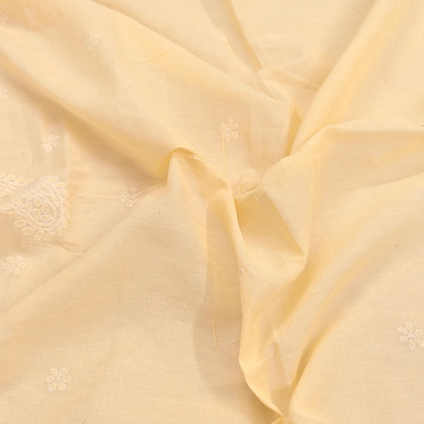 Indian Vintage Yellow Dupatta Long Stole Pure Cotton Handmade Chikankari Scarves Veil Scarf Wrap Hippie Boho Soft