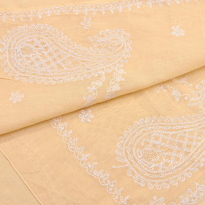 Indian Vintage Yellow Dupatta Long Stole Pure Cotton Handmade Chikankari Scarves Veil Scarf Wrap Hippie Boho Soft