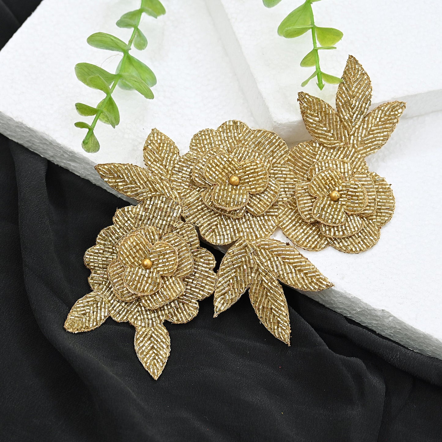 Indian Vintage 1 Pcs Rare Appliques Beige Cotton Applique VERY OLD ANTIQUE Vintage Embroidered Snippets Remnants Craft Journals 8"X5"
