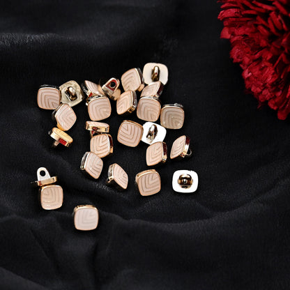 Indian Golden Buttons Set of 24, 10mm Small Single Hole Buttons, Metal Shank Buttons for Shirts Jackets Sewing DIY Crafts
