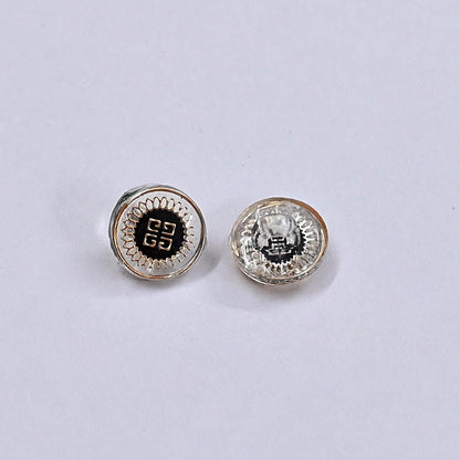 Indian white & Golden Buttons Set of 24, 10mm Small Single Hole Buttons, Metal Shank Buttons for Shirts Jackets Sewing DIY Crafts