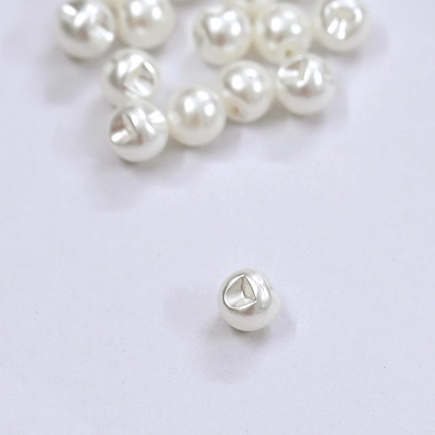 Ivory Pearl Shank Buttons Set of 24, 10mm Small Sewing Buttons, Pearl Look Shirt Jacket Buttons, DIY Craft Supplies India