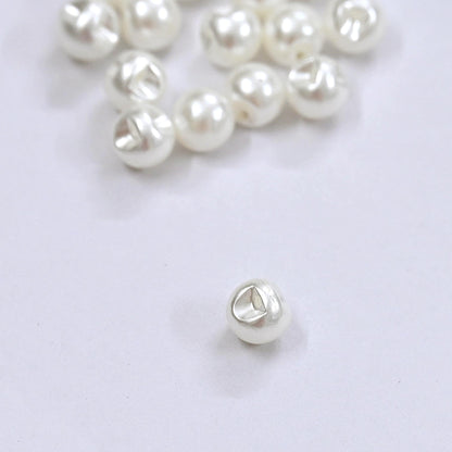 Ivory Pearl Shank Buttons Set of 24, 10mm Small Sewing Buttons, Pearl Look Shirt Jacket Buttons, DIY Craft Supplies India
