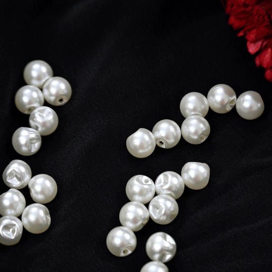 Ivory Pearl Shank Buttons Set of 24, 10mm Small Sewing Buttons, Pearl Look Shirt Jacket Buttons, DIY Craft Supplies India