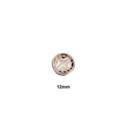 Indian Golden Buttons Set of 24, 10mm Small Single Hole Buttons, Metal Shank Buttons for Shirts Jackets Sewing DIY Crafts