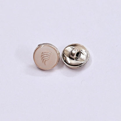 Indian Golden Buttons Set of 24, 10mm Small Single Hole Buttons, Metal Shank Buttons for Shirts Jackets Sewing DIY Crafts