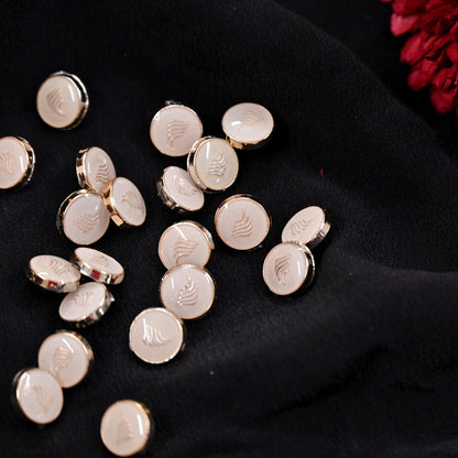 Indian Golden Buttons Set of 24, 10mm Small Single Hole Buttons, Metal Shank Buttons for Shirts Jackets Sewing DIY Crafts
