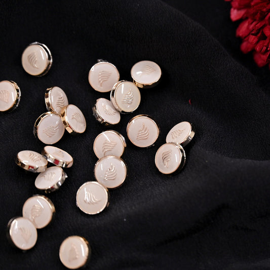 Indian Golden Buttons Set of 24, 10mm Small Single Hole Buttons, Metal Shank Buttons for Shirts Jackets Sewing DIY Crafts