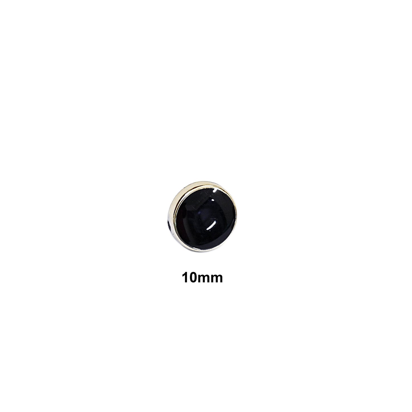 Indian Black & Golden Buttons Set of 24, 10mm Small Single Hole Buttons, Metal Shank Buttons for Shirts Jackets Sewing DIY Crafts