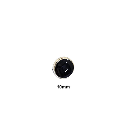 Indian Black & Golden Buttons Set of 24, 10mm Small Single Hole Buttons, Metal Shank Buttons for Shirts Jackets Sewing DIY Crafts