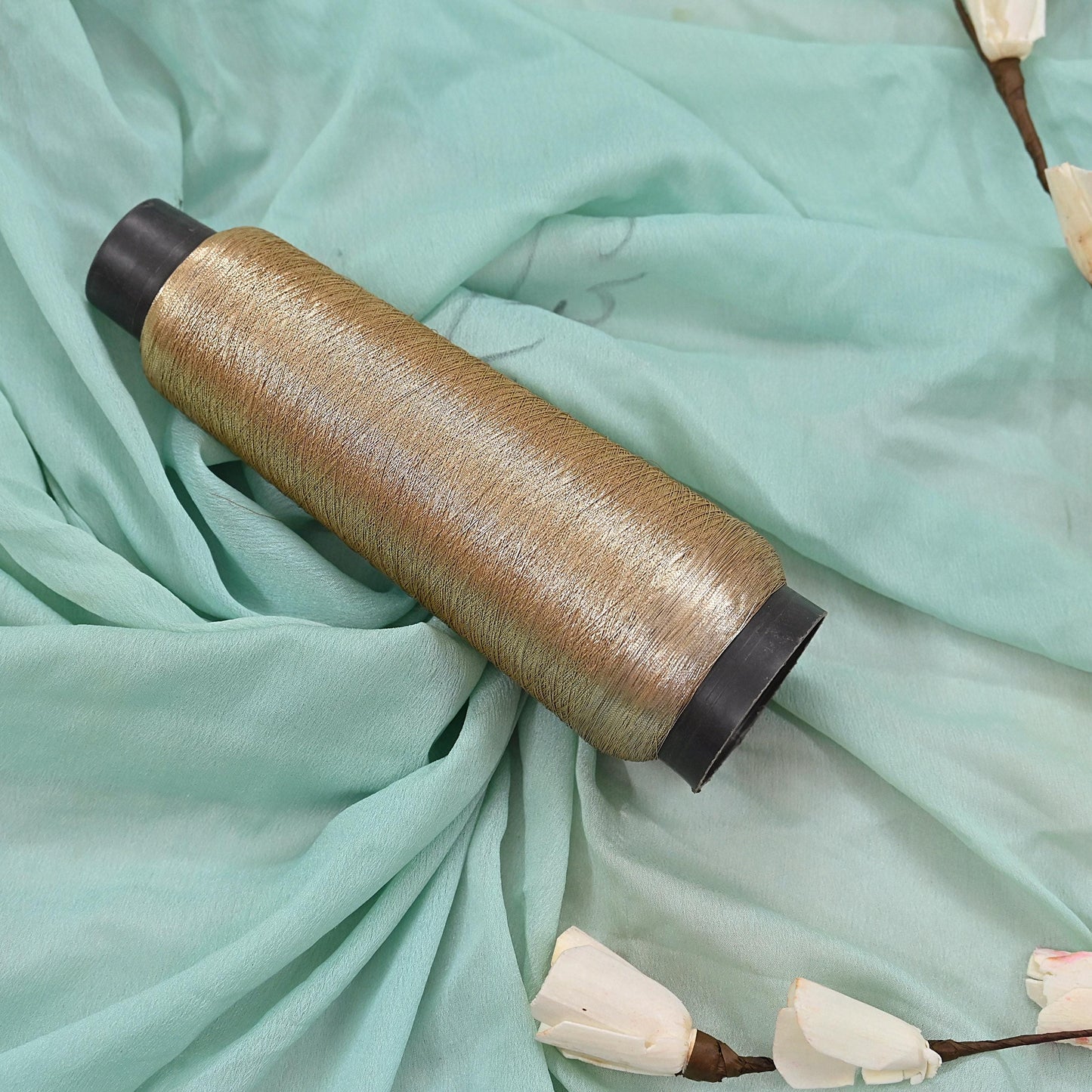 Metallic Zari Thread 2000M Gold Silver Copper Light Gold Embroidery Thread, Indian Zardozi Sewing Thread for Hand Machine Work