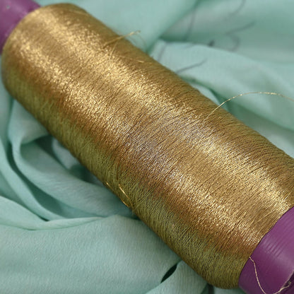 Metallic Zari Thread 2000M Gold Silver Copper Light Gold Embroidery Thread, Indian Zardozi Sewing Thread for Hand Machine Work