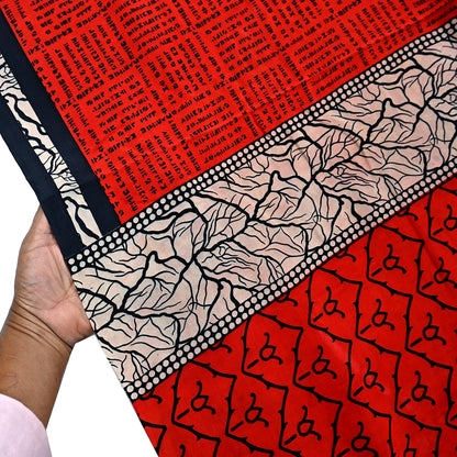 Indian Vintage Sari Red Pure Crepe Silk Printed Sarees 5yd Sewing Floral Soft Craft Fabric Wrap Dress making Crafting Quilting