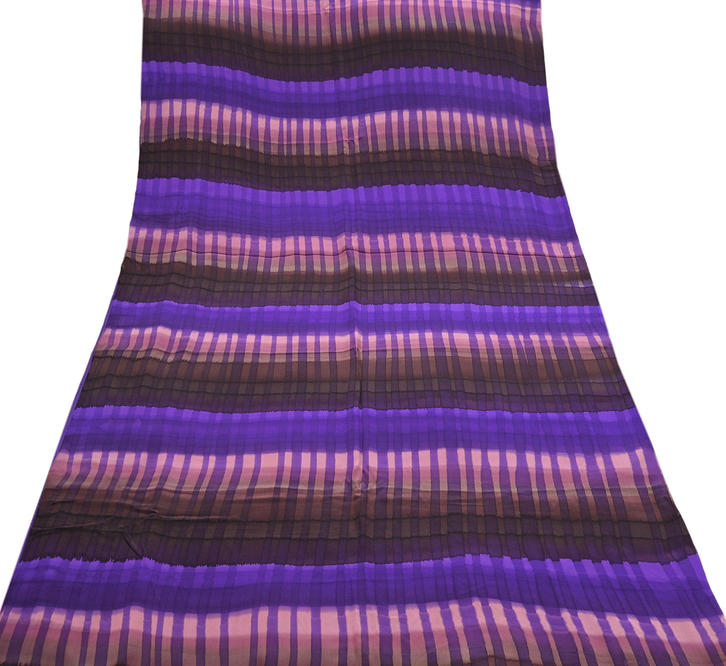 Indian Vintage Saree Multi Pure Crepe Silk Hand Embroidered Tie-Dye Sari Fabric 5yard Sewing Craft Fabric Ethnic Dressmaking