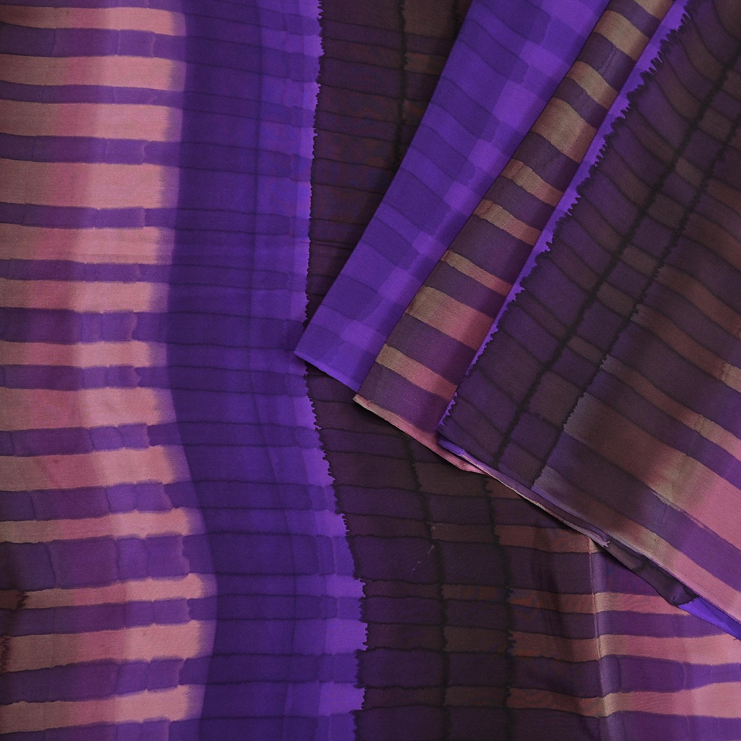 Indian Vintage Saree Multi Pure Crepe Silk Hand Embroidered Tie-Dye Sari Fabric 5yard Sewing Craft Fabric Ethnic Dressmaking