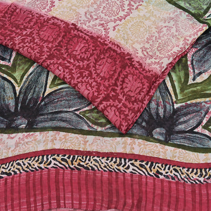 Indian Vintage Sari Multi Pure Georgette Silk Printed Sarees 5Yd Craft Fabric Sewing Quilting Dress making Crafting Dress Designing
