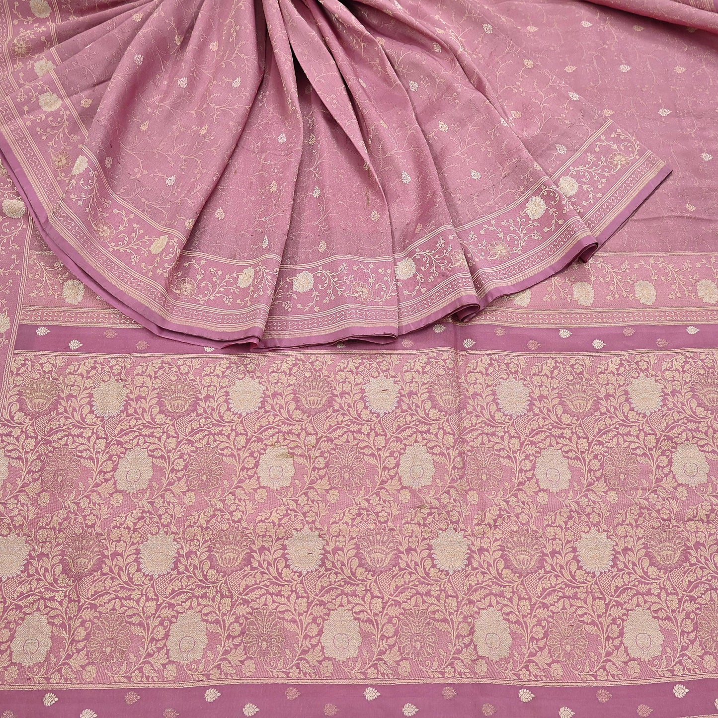 Indian Vintage Heavy Pink Saree Pure Silk Hand Woven Banarasi Sari Craft Fabric 5Yd Sewing Soft Ethnic Zari Dress Making