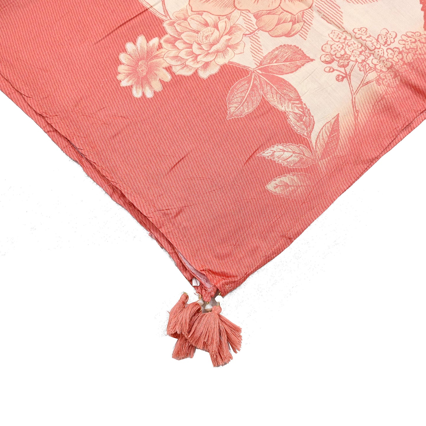 Indian Vintage Peach & Ivory Dupatta Long Stole Pure silk Printed Dupatta Veil Scarves soft Boho Wrap Dressmaking