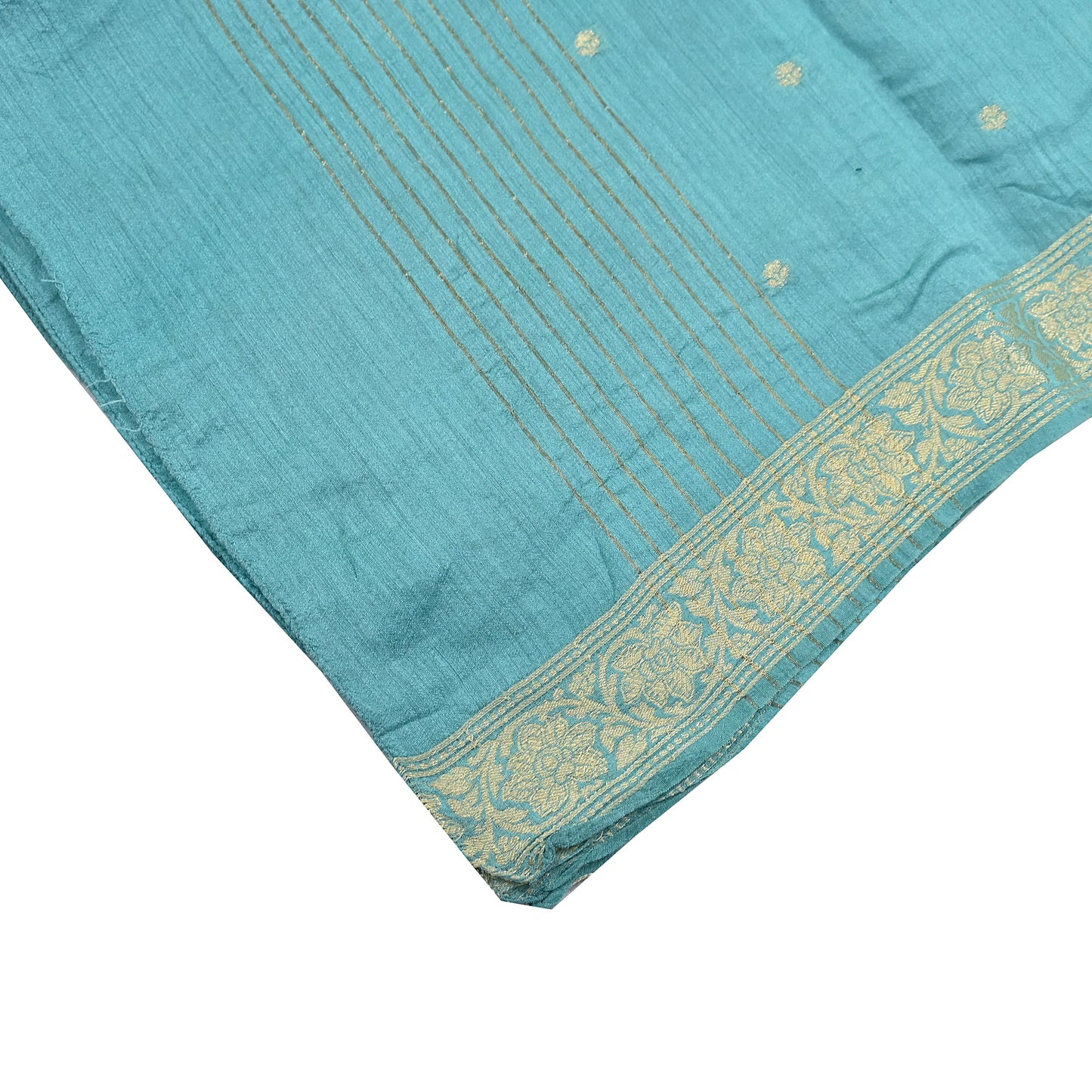 Indian Vintage Dupatta Green Long Stole Hand Woven Pure Silk Scarves Veil Zari Soft Fringes Scarf Wrap Boho