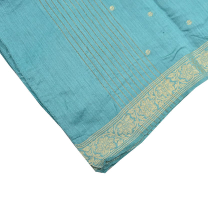 Indian Vintage Dupatta Green Long Stole Hand Woven Pure Silk Scarves Veil Zari Soft Fringes Scarf Wrap Boho
