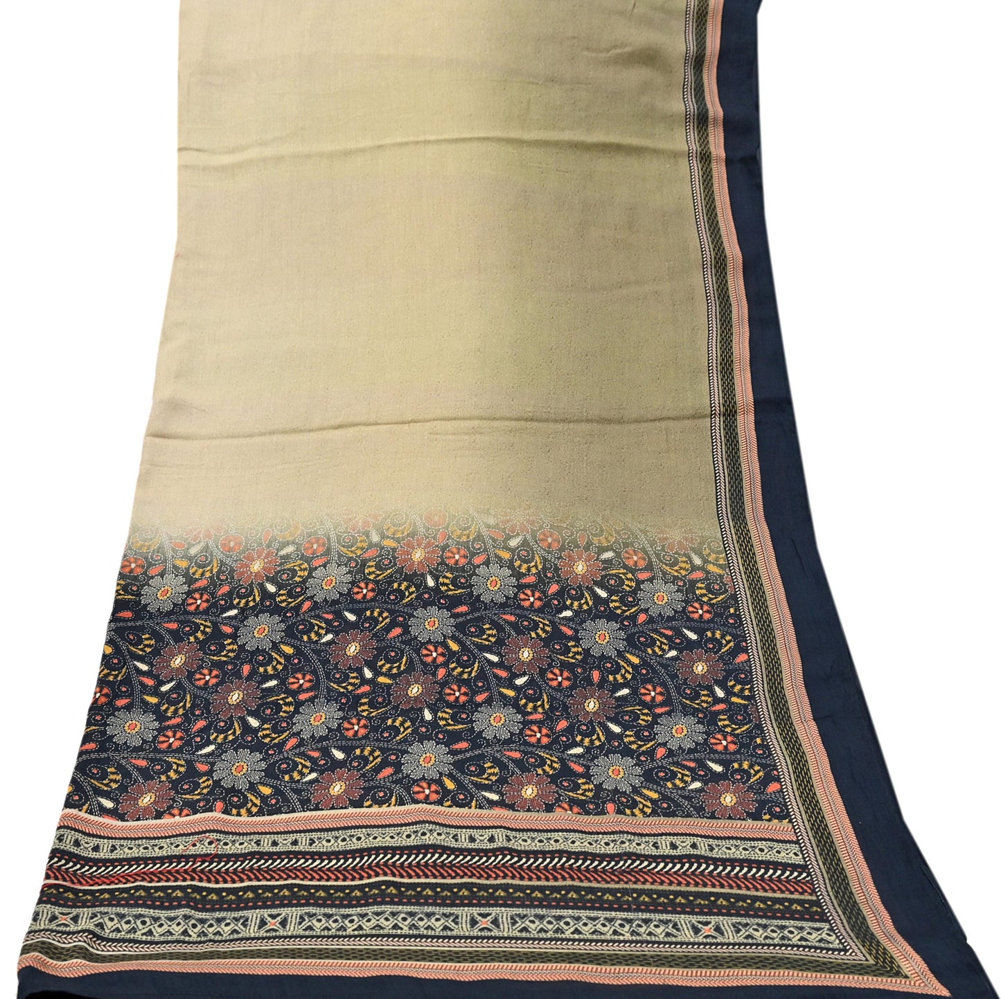 Indian Vintage Dupatta Long Stole Block Print Pure Cotton Indian Scarves Scarf Veil Wrap Boho Soft Paisley