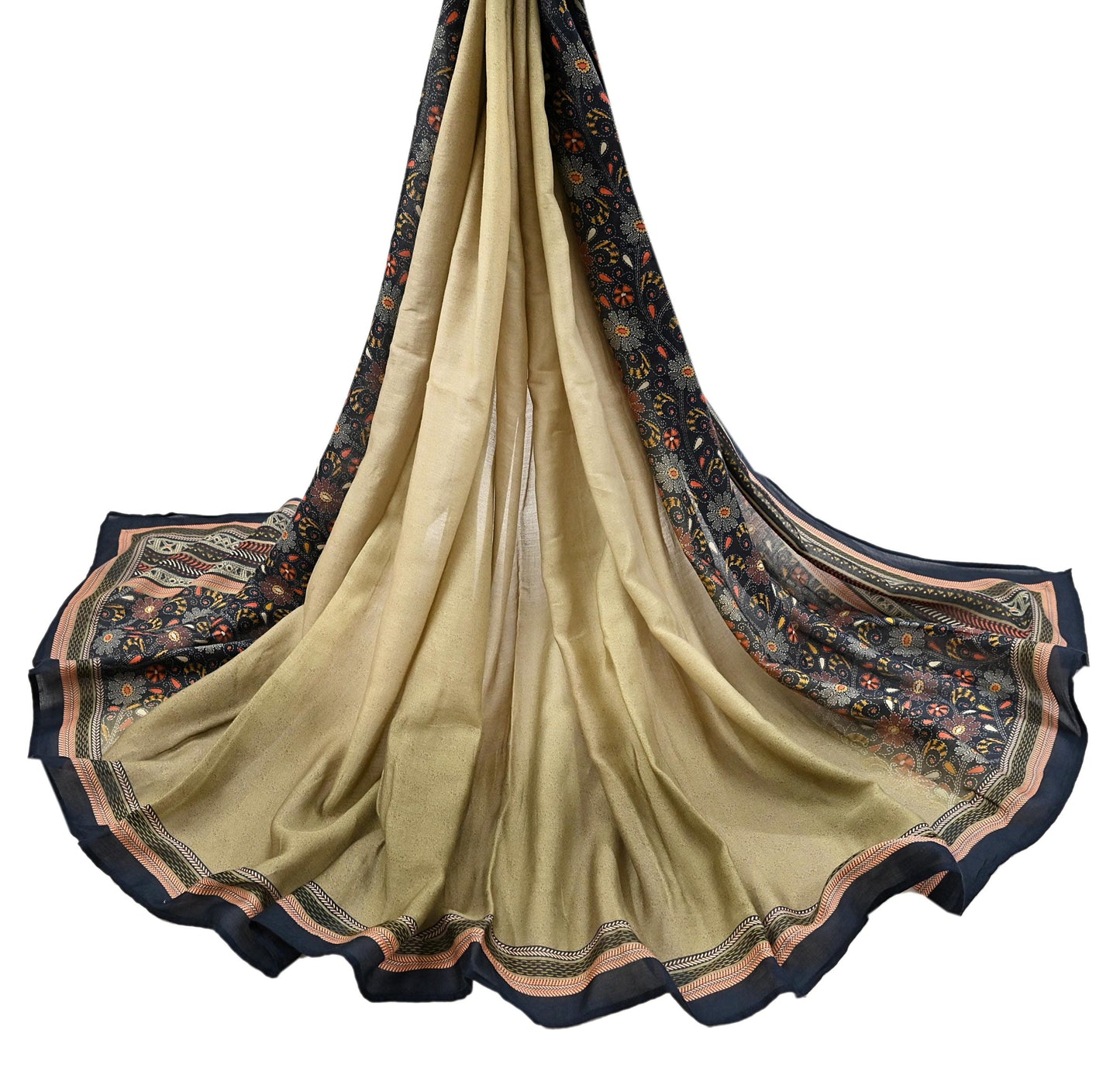 Indian Vintage Dupatta Long Stole Block Print Pure Cotton Indian Scarves Scarf Veil Wrap Boho Soft Paisley