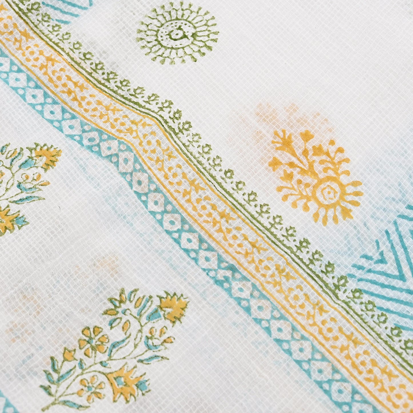 Indian Vintage White Dupatta Long Stole Block Print Pure Cotton Indian Scarves Scarf Veil Wrap Boho Soft Floral