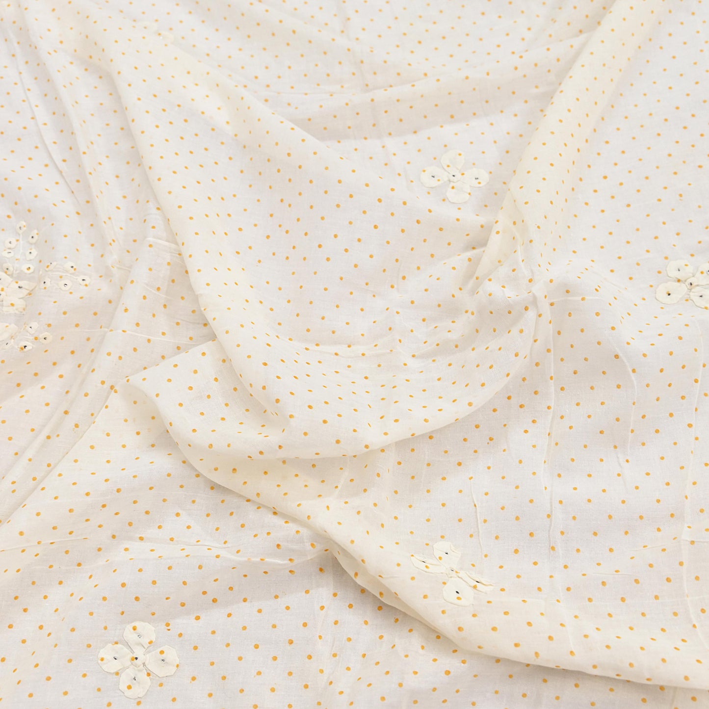 Indian Vintage White Dupatta Long Stole Hand Embroidered Pure Cotton Scarves Veil Soft Wrap Scarf