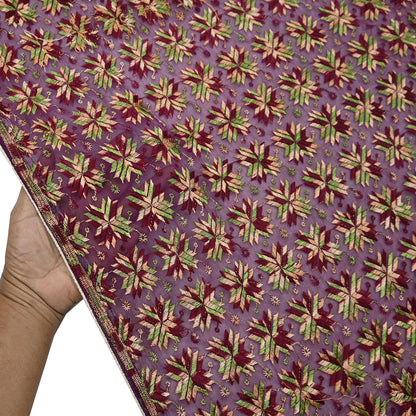Indian Vintage Purple Dupatta Long Stole Chiffon Hand Embroidered Bagh Phulkari Stole Scarves Golden lace