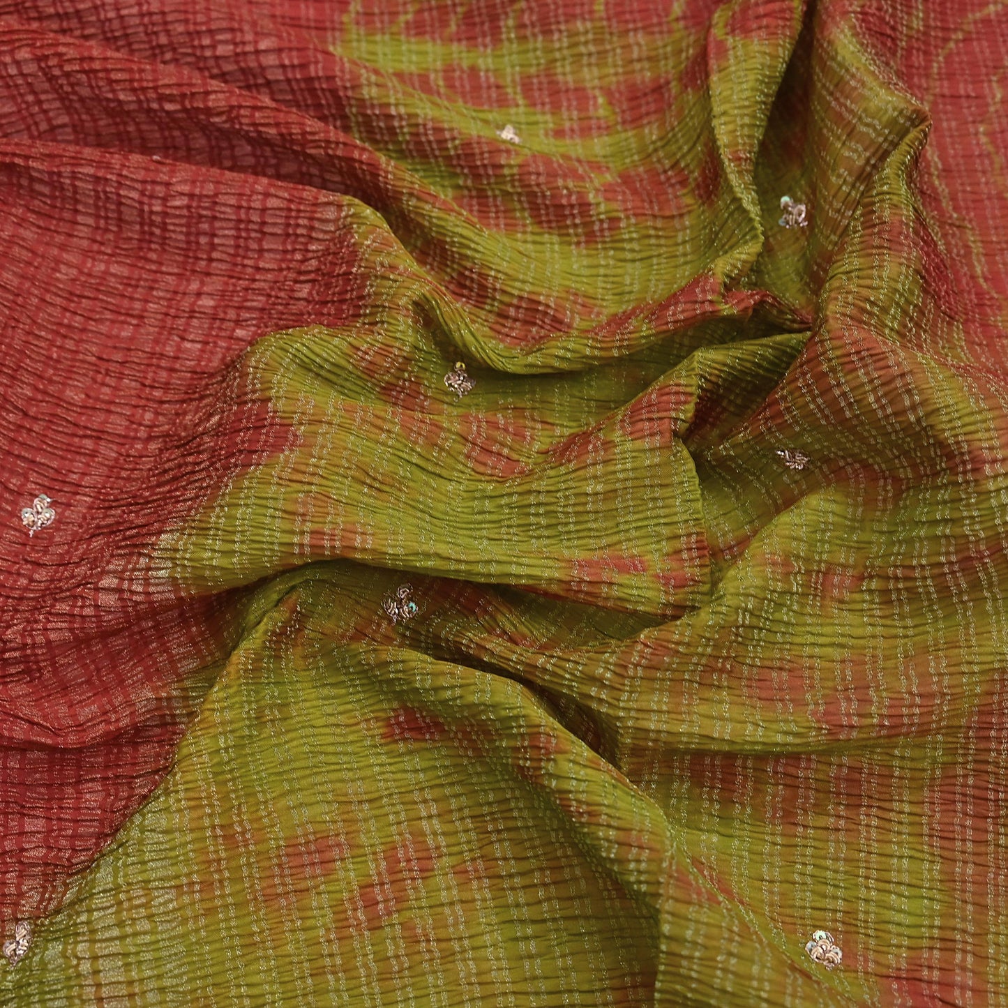 Indian Vintage Dupatta Pink Artificial Silk Long Stole hand Embroidered Leheria Scarves Floral Design Stole Veil Wrap Zardozi/ Dabka, Zari