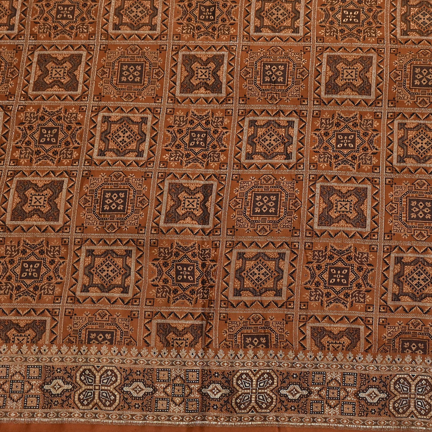 Indian Vintage Sari Rusty Heavy Pure Silk Woven Banarasi Brocade Saree Fabric 5Yd Ethnic Dress making Crafting Bollywood Dress Designing