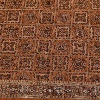 Indian Vintage Sari Rusty Heavy Pure Silk Woven Banarasi Brocade Saree Fabric 5Yd Ethnic Dress making Crafting Bollywood Dress Designing