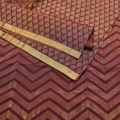Indian Vintage Heavy Sari Maroon Pure silk Hand Woven Kanjivaram Sarees Fabric 5Yd Ethnic Zari Dress making Crafting Bollywood sari