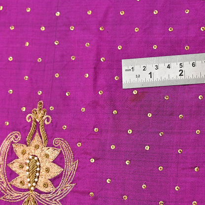 Indian Vintage Heavy Purple Dupatta Pure Silk Long Stole Hand Embroidered Scarves Dabka Zardozi Zari Stole