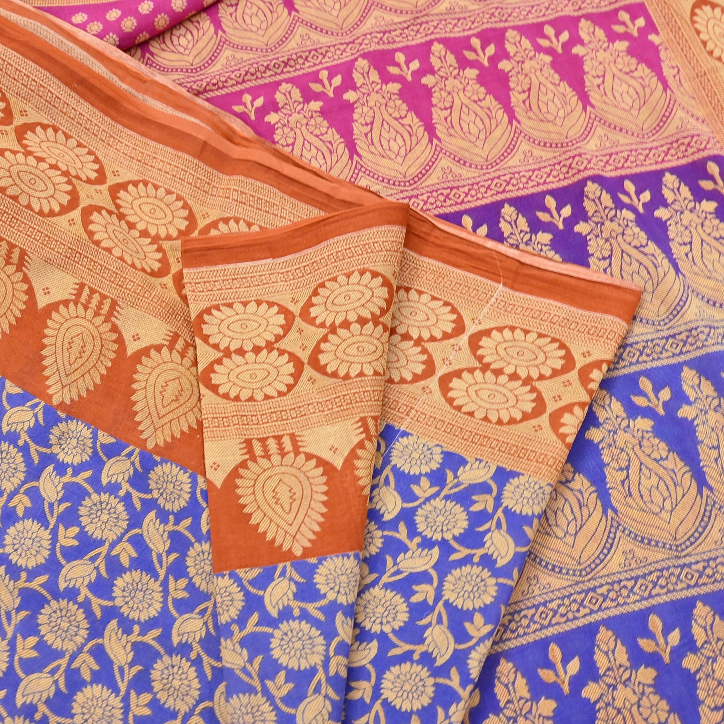 Indian Vintage Sari Pink & Multi Printed 100% Pure Cotton Saree Craft Fabric 5Yd Soft Sewing Sarong Wrap Boho Stripes Dress making Quilting