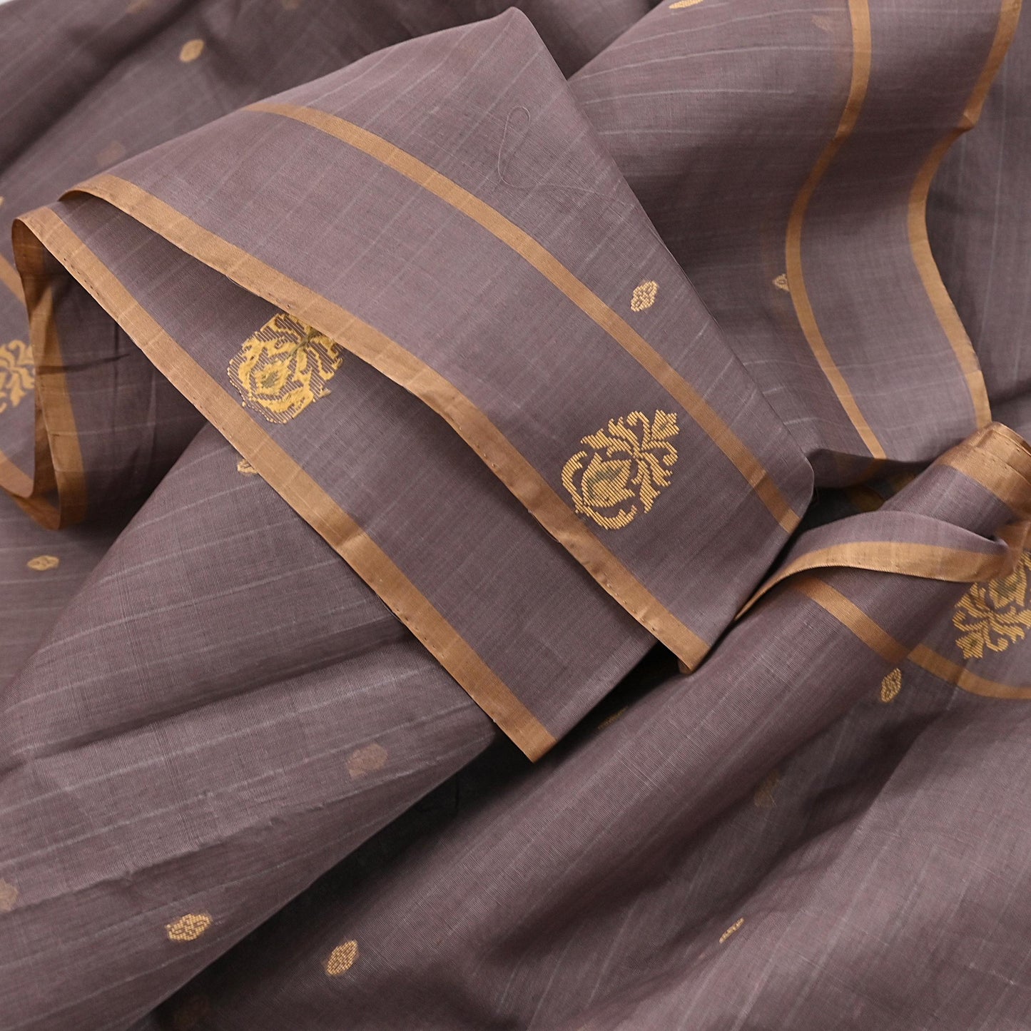 Indian Vintage Sari Brown 100% Pure Silk Hand Woven Sarees Craft Fabric 5Yd Ethnic Sewing Dress making Crafting Quilting Upcycle