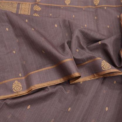 Indian Vintage Sari Brown 100% Pure Silk Hand Woven Sarees Craft Fabric 5Yd Ethnic Sewing Dress making Crafting Quilting Upcycle