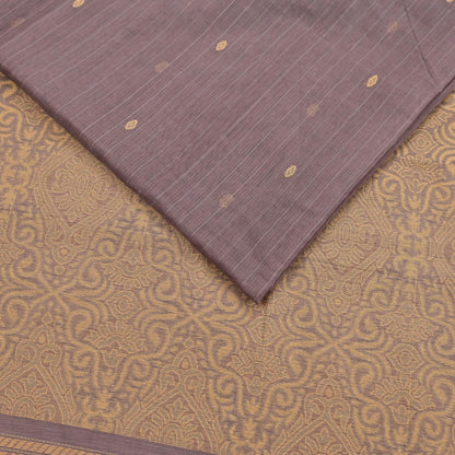 Indian Vintage Sari Brown 100% Pure Silk Hand Woven Sarees Craft Fabric 5Yd Ethnic Sewing Dress making Crafting Quilting Upcycle