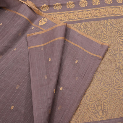 Indian Vintage Sari Brown 100% Pure Silk Hand Woven Sarees Craft Fabric 5Yd Ethnic Sewing Dress making Crafting Quilting Upcycle