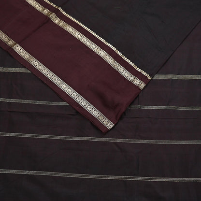 Indian Vintage Sari Maroon Mysore Silk Woven Sarees Craft Fabric 5Yd Ethnic South silk Dress Making Crafting Upcycle Quilting Zari Border
