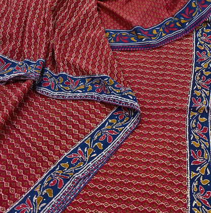 Indian Vintage Maroon & Blue Saree Pure Georgette Silk Hand Embroidered Kantha Sari Craft Fabric 5yd Sewing Floral Soft Sequins Dress making