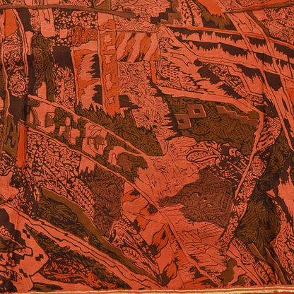 Indian Vintage Sari Orange 100% Pure Silk Printed Sarees 5yd Sewing Craft Fabric Zari Dress Making Soft Wrap Quilting Used Crafting Upcycle