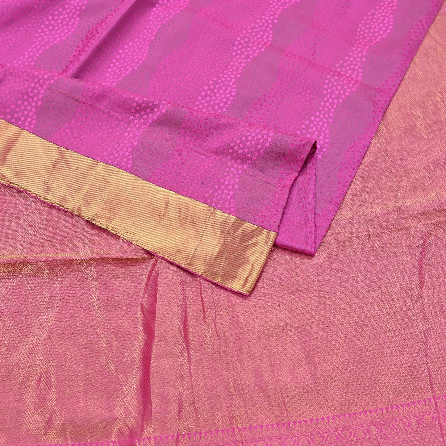Indian Vintage Silk Saree Magenta Pure Silk Zari Fabric Handwoven Kanjivaram 5Yd Craft Material Dressmaking Textile