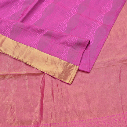 Indian Vintage Silk Saree Magenta Pure Silk Zari Fabric Handwoven Kanjivaram 5Yd Craft Material Dressmaking Textile
