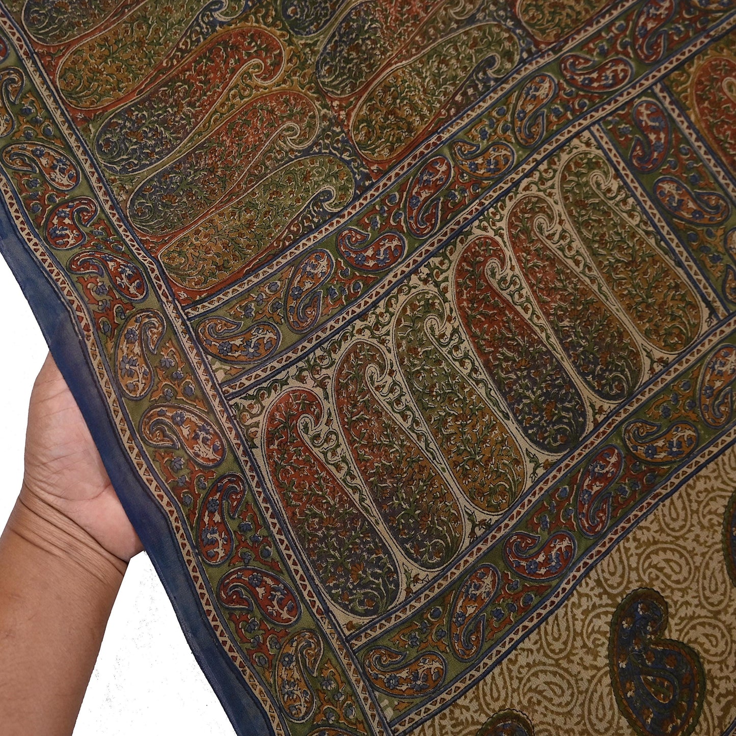 Vintage Indian Beige Multi Georgette Silk Saree Printed Fabric 5.5 Yard Soft Sari Sewing Dress Making Quilting Craft